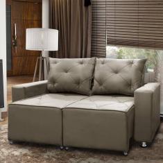 Sofá 2 lugares Retrátil e Reclinável Bariloche 1.60cm C/ Molas Veludo Shop das Cabeceiras