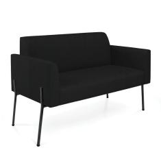 Sofá Namoradeira 2 Lugares Pé de Ferro Preto Marisa Linho D03 - D`Rossi