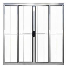 Janela de Alumínio Brilhante Vitro de Correr 4 Folhas Com Grade CMC Mo