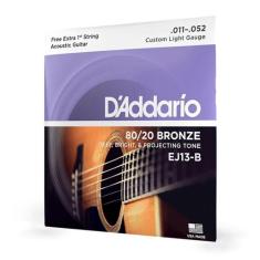 Encordoamento Violão Aço D'addario Ej13-b 0.11 - 0.52