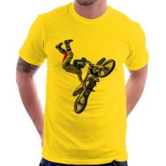 Camiseta Motocross Freestyle Trick - Foca na Moda, Amarela, P
