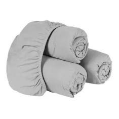 Lençol Casal Malha Avulso 100% Algodão Antialérgico Cinza - Nathalia E