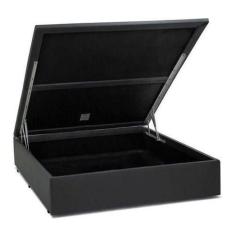 Cama Box Baú Casal Cinza Sintético 42x138x188