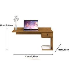 Escrivaninha Luxo Suspensa Com Gaveta Esmeralda Cores - Comprar Moveis