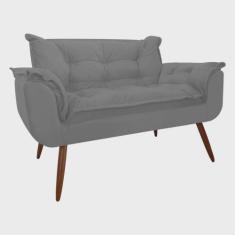 Namoradeira Opala Com Fibra Siliconada Suede Cinza Claro -CASA DA POLT