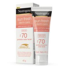 Protetor Solar Facial Neutrogena Sun Fresh Derm Care FPS 70 Sem Cor Pele Normal a Seca 40g
