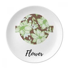 Prato de tinta verde marrom flor decorativa salver louça de jantar
