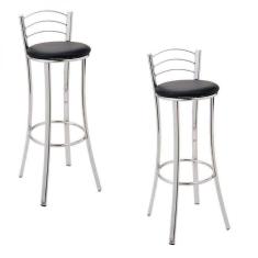 Conjunto 2 Banquetas Fernanda 75cm Fil Móveis Cromado