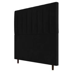 Cabeceira Cama Box Casal King Size Itália 193cm Suede Preto