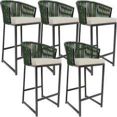 Kit 05 Banqueta Para Área Gourmet Cozinha Varanda D04 Verde