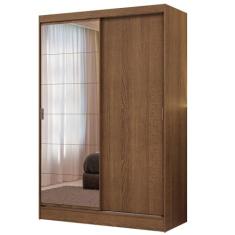 Guarda-Roupa Solteiro Madesa Luke 2 Portas de Correr com Espelho Rustic