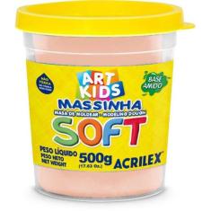 Massinha Soft Acrilex 500g - Amarelo Pele  Não Tóxica