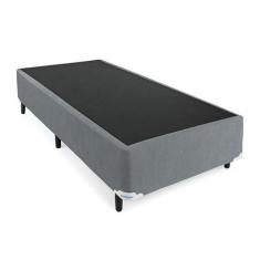 Base Box Solteiro 88x188 cm Cinza  Estrutura Reforçada - Fábrica de Tu