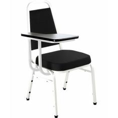 Cadeira Universitária Empilhável Linha Hotel Plus Preto