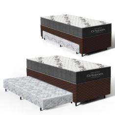 Cama Box com Colchao de Espuma D33 Ortobom Airtech 100 + Auxiliar de Espuma Unique Solteiro 88cm