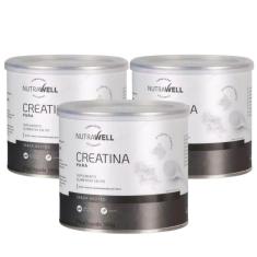 Kit 3X Creatina Monohidratada 100% Pura Nutrawell 180G