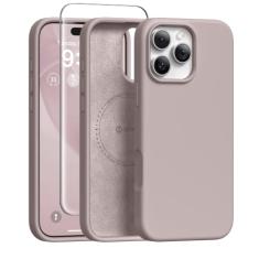 Capa magnética GONEZ para iPhone 16 Pro Max, compatível com MagSafe, capa de silicone líquido, com protetor de tela + protetor de câmera, capa protetora completa à prova de choque para celular de 6,9