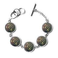 DIYthinker Bracelete com pingente de corrente e imagem de planta verde