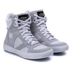 Tênis Hardcore Cano Alto Feminino Academia Sola Reta Em Couro 10300-Feminino