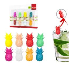 KIT COM 8 MARCADORES PARA COPOS E TAÇAS DE SILICONE