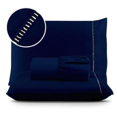 Jogo de Lençol 03 Peças 400 Fios MicroPercal Ponto Palito - Cama Solte