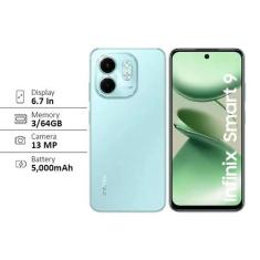 Smartphone Infinix Smart 9, Câmera 13MP, 128GB/4GB RAM, Versão Global 