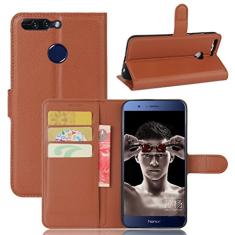 Capa carteira para Huawei Honor V9, capa carteira flip de couro PU premium com compartimento para cartão, suporte e fecho magnético [capa interna à prova de choque de TPU] Compatível com Huawei Honor