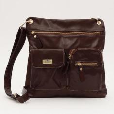 Bolsa Feminina Transversal zinco em Couro Legitimo Legitimo - Betania 