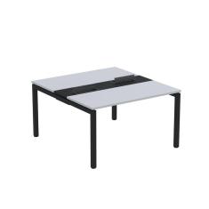 Mesa Plataforma Dupla com Pé de Aço para Coworking 130X140/2P PDC13/14/2P Cinza/Preto