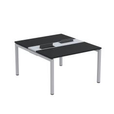Mesa Plataforma Dupla com Pé de Aço para Coworking 110X140/2P PDC11/14/2P Preto/Cinza