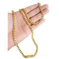 Cordão Banhado Ouro 18K Modelo Pitbull 6Mm Super Luxo - Mk Jóias