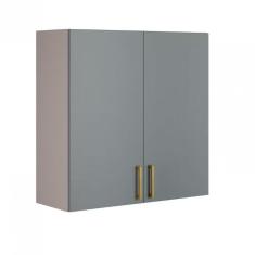 Armário Aéreo Duplo Itatiaia Essence Com 2 Portas, 2 Prate Fendi-gris