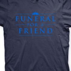 Camiseta Funeral For A Friend Marinho e Azul Claro em Silk 100% Algodão