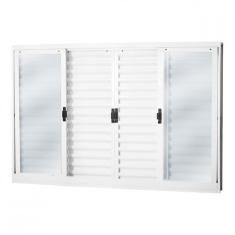 Janela Veneziana Aço 6 Folhas Mgm Minas Sul 120cmx150cm Vidro Mini Boreal Branco