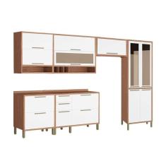 Kit Cozinha Completa 6 Peças Syrah (3 Armários 2 Balcões 1 Paneleiro) 6p01 Sevilha/branco - Ronipa