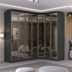 Guarda-roupa Módulo 4 Portas + Módulo Canto + Módulo 2 Portas Ravi Grafitto