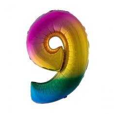 Balão Metalizado Degradê Número 9 - 1 Metro