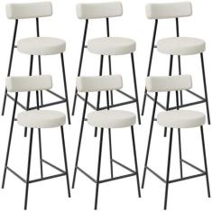 Kit 06 Banquetas Baixa Para Cozinha Sala De Jantar Bancada Milão L02 L
