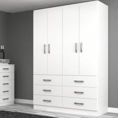 Guarda Roupa Solteiro 4 Portas 6 Gavetas Treviso Evidência