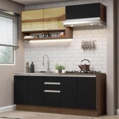 Cozinha Completa 200003 Com Armário E Balcão Rustic/Preto