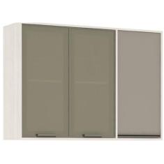 Armário de Cozinha Luciane 3 Portas Linea, Patina/Mocca Laca