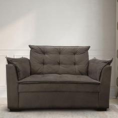 Sofá 2 Lugares Para Sala Moderno Confortável ágata Suede marrom