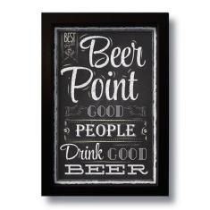 Quadro Decorativo Frase Bebidas Beer Point Vintage 33x43 Cm
