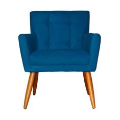 Poltrona Decorativa Onix Suede Cores - DS Estofados, Azul Royal