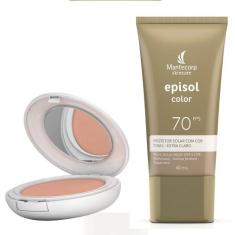 Kit 1 Protetor Solar Episol Color Tom Claro 2 FPS 50 Pó Compacto 10g