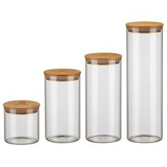 Potes Herméticos Porta-Mantimentos-Tampa de Bambu Electrolux, 500ml, 1