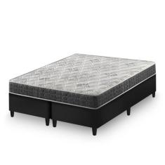 Cama Box Queen Size Preto + Colchão San Francisco Ortopédico Espuma D3