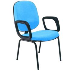 Cadeira Com Braços Diretor Para Escritório Linha Uno Azul
