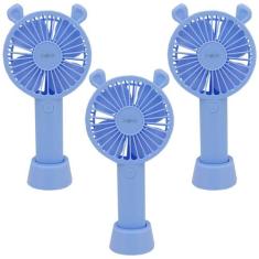 Kit 3 Mini Ventilador Portátil USB Recarregável Maquiagem Cílios 4 Vel