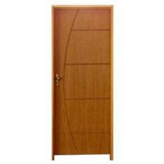 Kit Porta de Madeira Semi-Oca Belíssima 6 Rodam Padrão Imbuia - Lado D